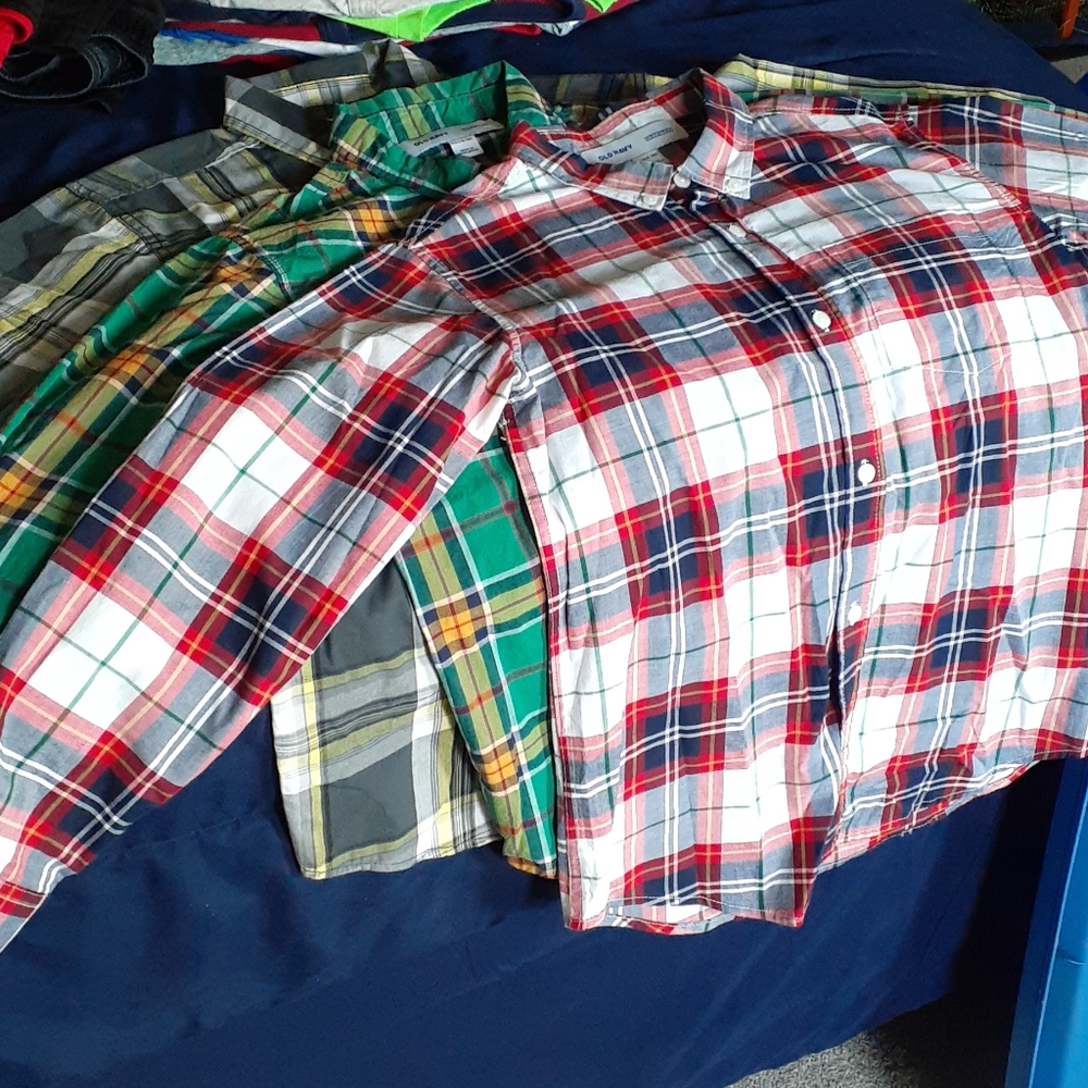 3-Long Sleev Button Down Boy Shirts